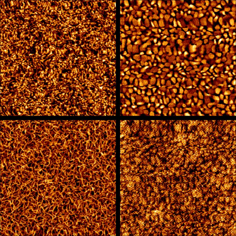 Surfaces of materials with different morphologies at the nanoscale
